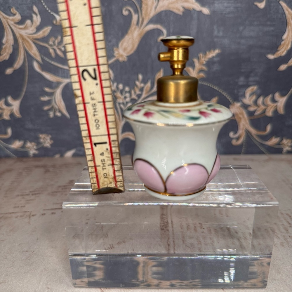 Rare IRICE Japan Porcelain Hand Painted Floral Perfume Bottle Atomizer READ - Picture 2 of 9